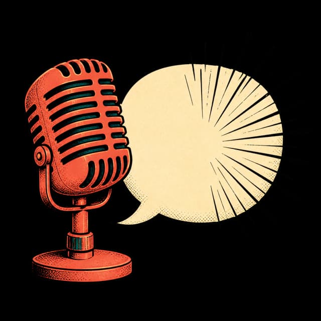 Vintage microphone ready for the punchline